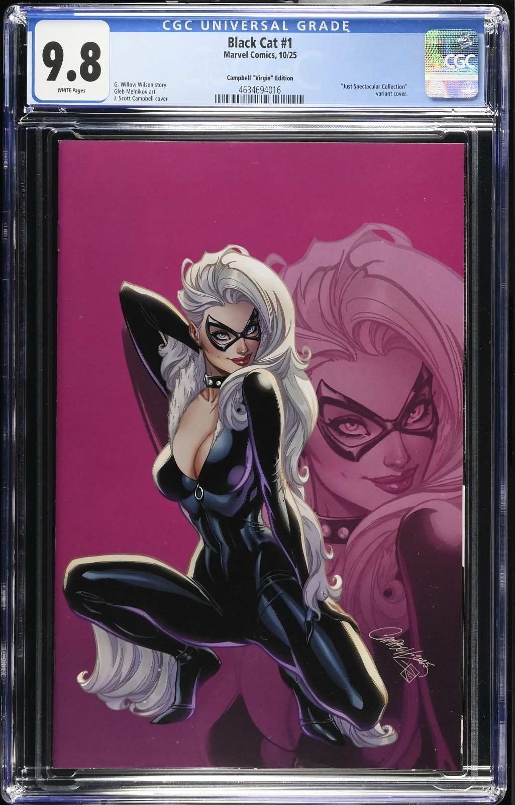 Black Cat #1 CGC 9.8 1:100 J Scott Campbell Spectacular VIRGIN Variant 2025