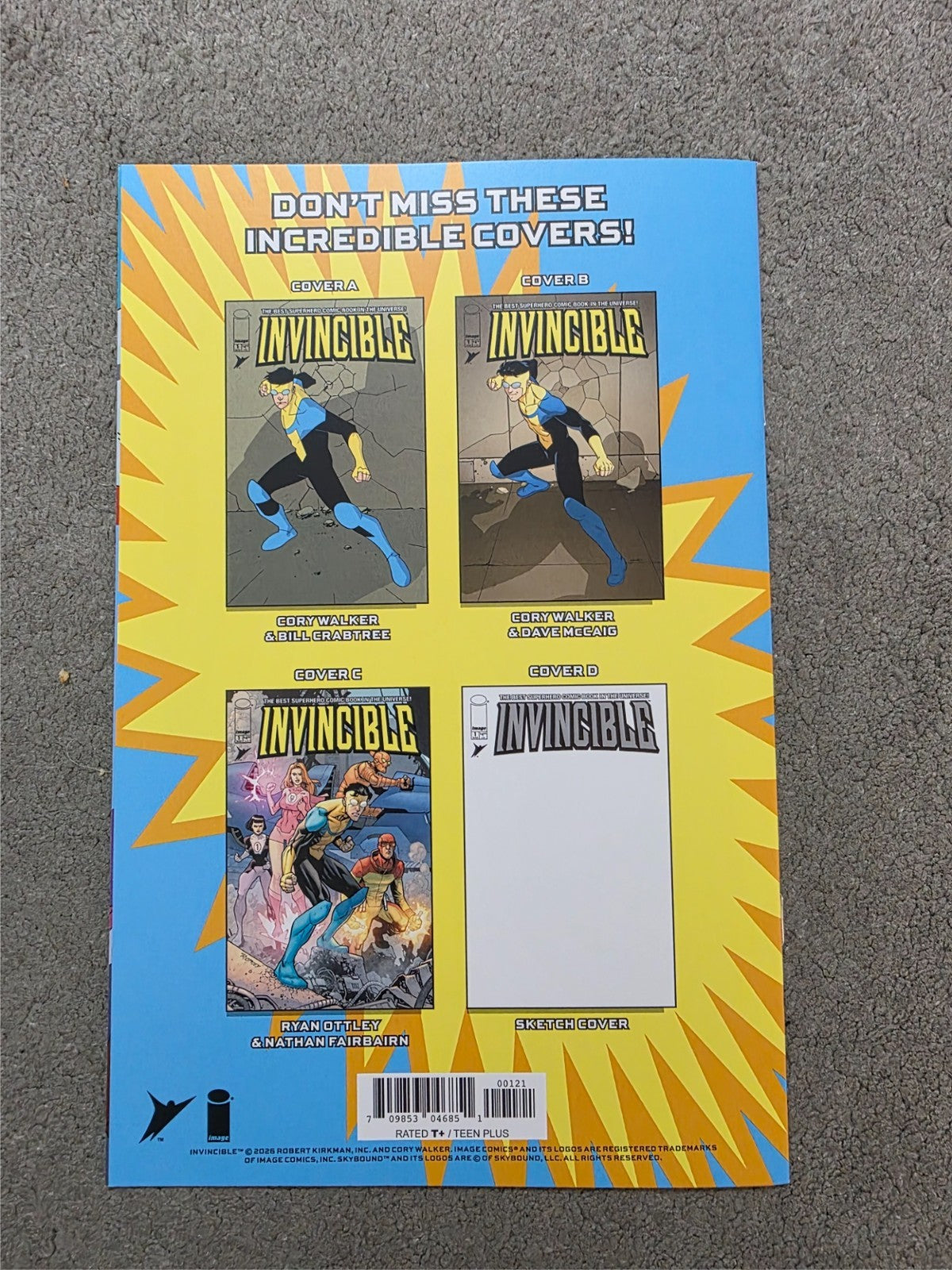 Invincible #1 Cory Walker VS PS5 Exclusive Variant Image Comics 2026 NM-
