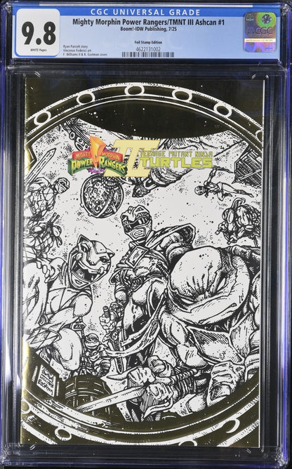 Mighty Morphin Power Rangers TMNT III #1 CGC 9.8 Ashcan Foil Variant IDW Boom!