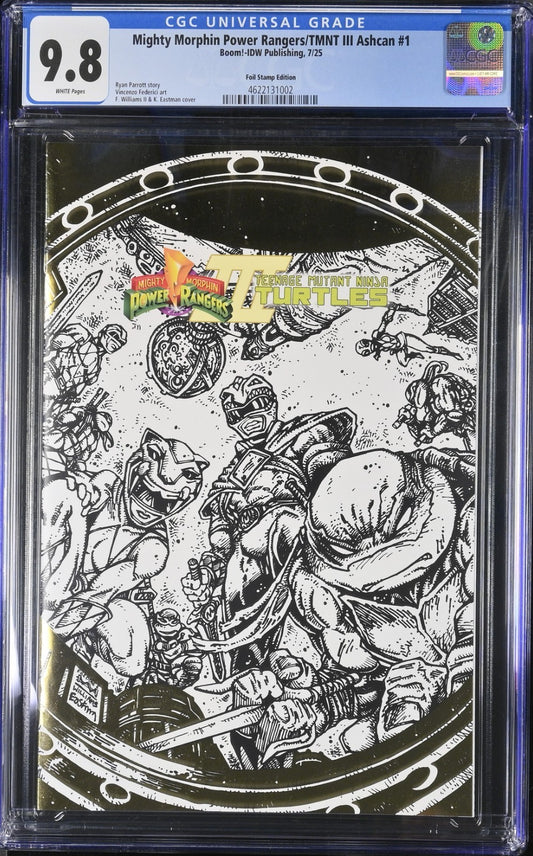 Mighty Morphin Power Rangers TMNT III #1 CGC 9.8 Ashcan Foil Variant IDW Boom!