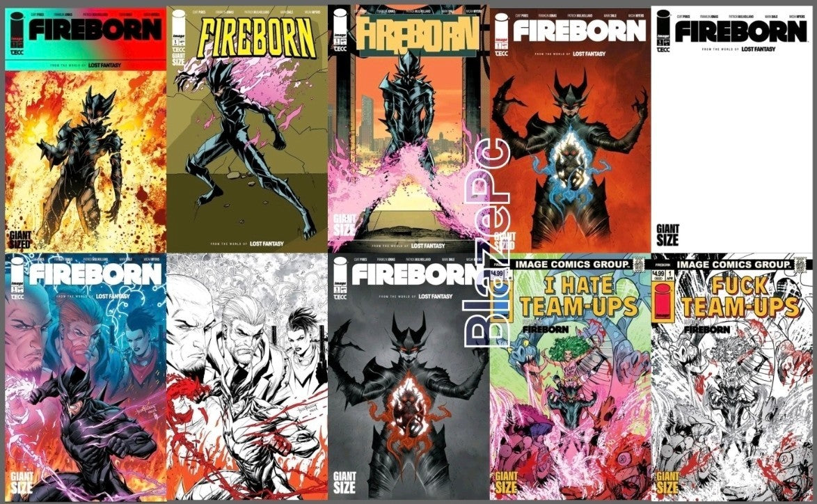 Fireborn #1 Cover A B C D E K L M N O Variant Set 1:15 25 50 Option Presale 4/15