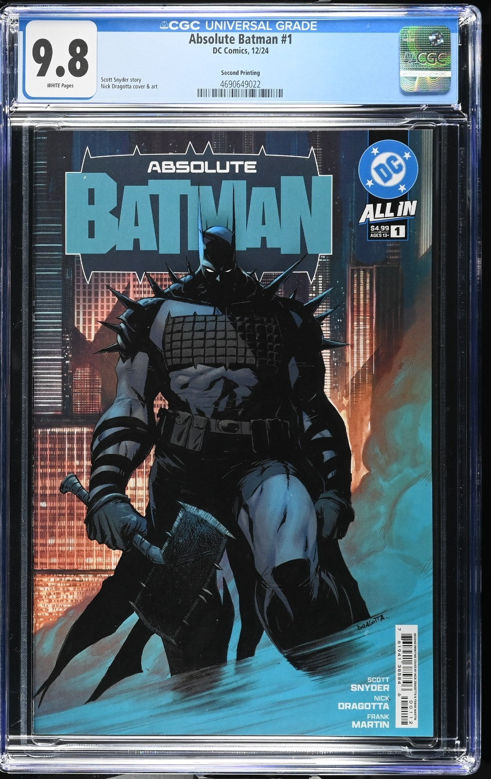 Absolute Batman #1 CGC 9.8 2nd Print Cover A Nick Dragotta Variant DC 2024
