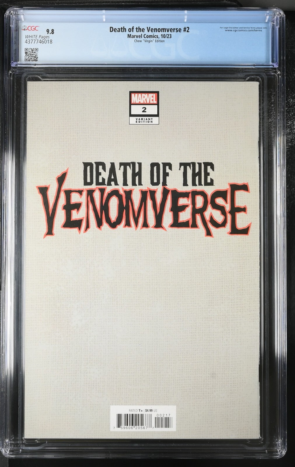 Death of Venomverse #2 CGC 9.8 1:100 Derrick Chew VIRGIN Variant 1st Kid Venom