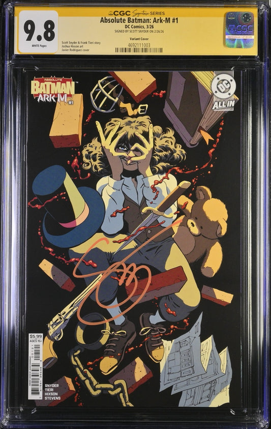 Absolute Batman Ark-M Special #1 SS CGC 9.8 Cover B Signed By Snyder 1st Print