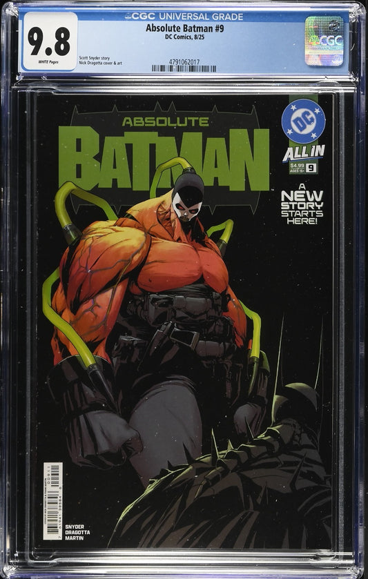Absolute Batman #9 CGC 9.8 Cover A Nick Dragotta 1st Print Bane DC Comics 2025