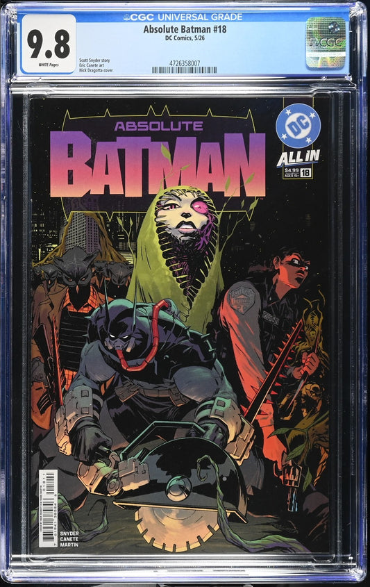 Absolute Batman #18 CGC 9.8 1st Print Cover A Nick Dragotta DC Comics 2026