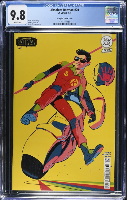 Absolute Batman #20 CGC 9.8 1st Print Cover G Rodriguez Variant Robin DC Comics