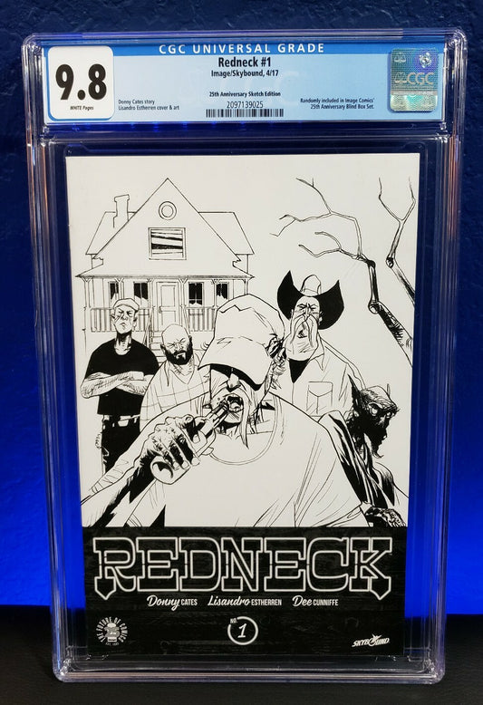 Redneck #1 CGC 9.8 25th Anniversary Sketch Variant Image Comics Cates 2017