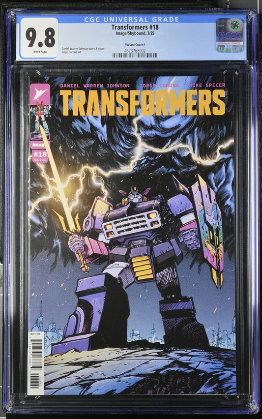 Transformers #18 CGC 9.8 Cover F Johnson & Spicer Spoiler Variant 2025