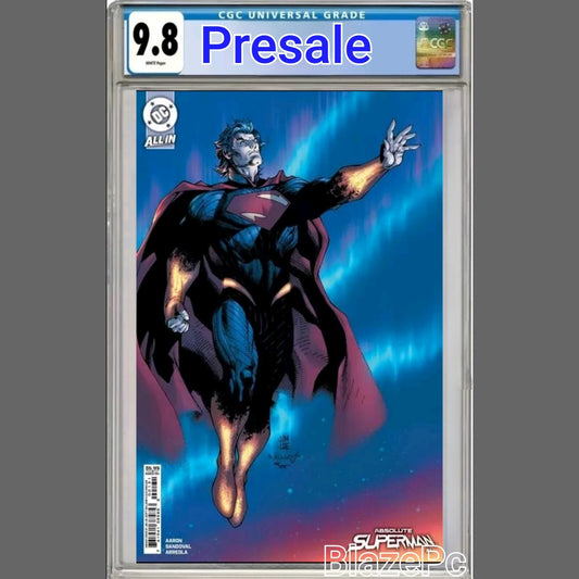 Absolute Superman #1 CGC 9.8 Jim Lee Card Stock Cover C Aaron DC 2024 PRESALE
