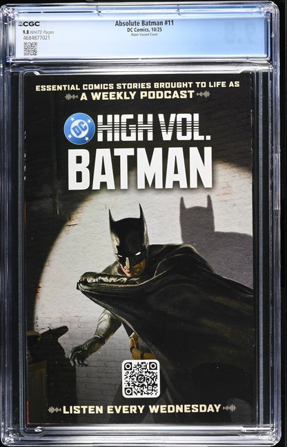 Absolute Batman #11 CGC 9.8 1:25 Clay Mann Incentive Variant DC Comics 2025