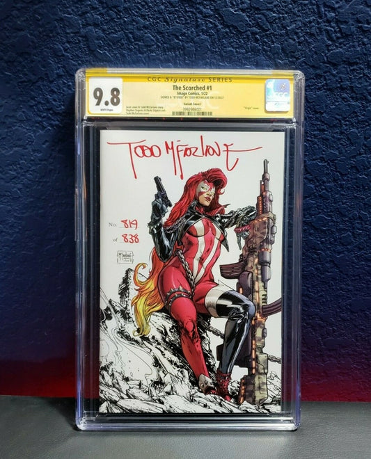 The Scorched #1 CGC SS 9.8 1:250 Signed McFarlane Variant Spawn Yellow 819/838