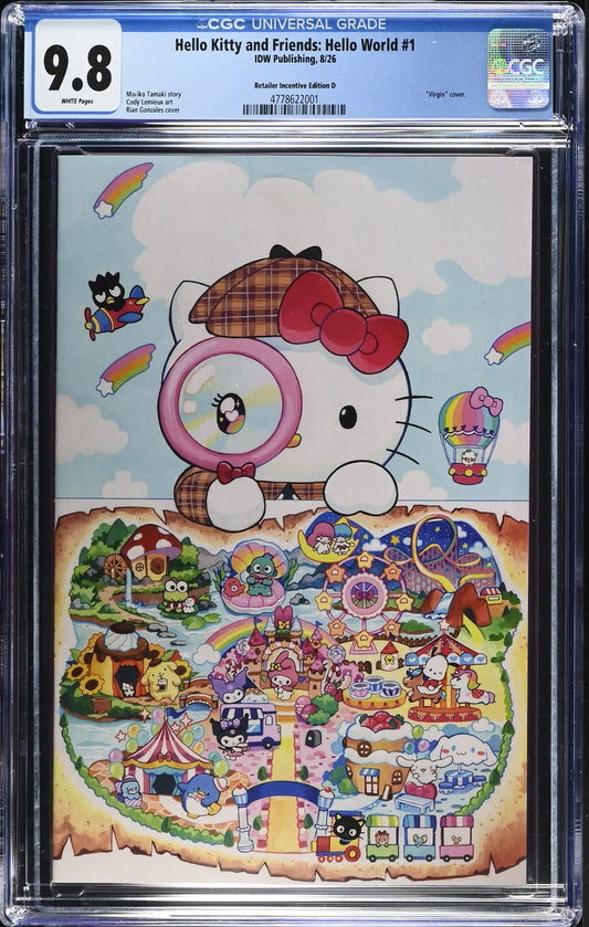 Hello Kitty and Friends Hello World #1 CGC 9.8 1:100 Gonzales Virgin Variant