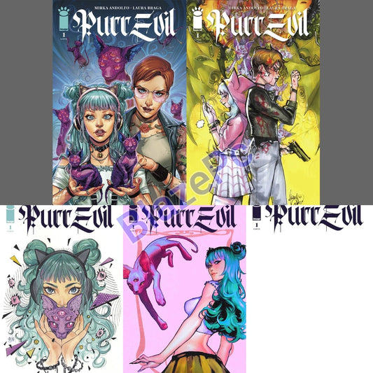 Purr Evil #1 Cover A B C D E Variant Set Options Andolfo Pure Image Comics NM