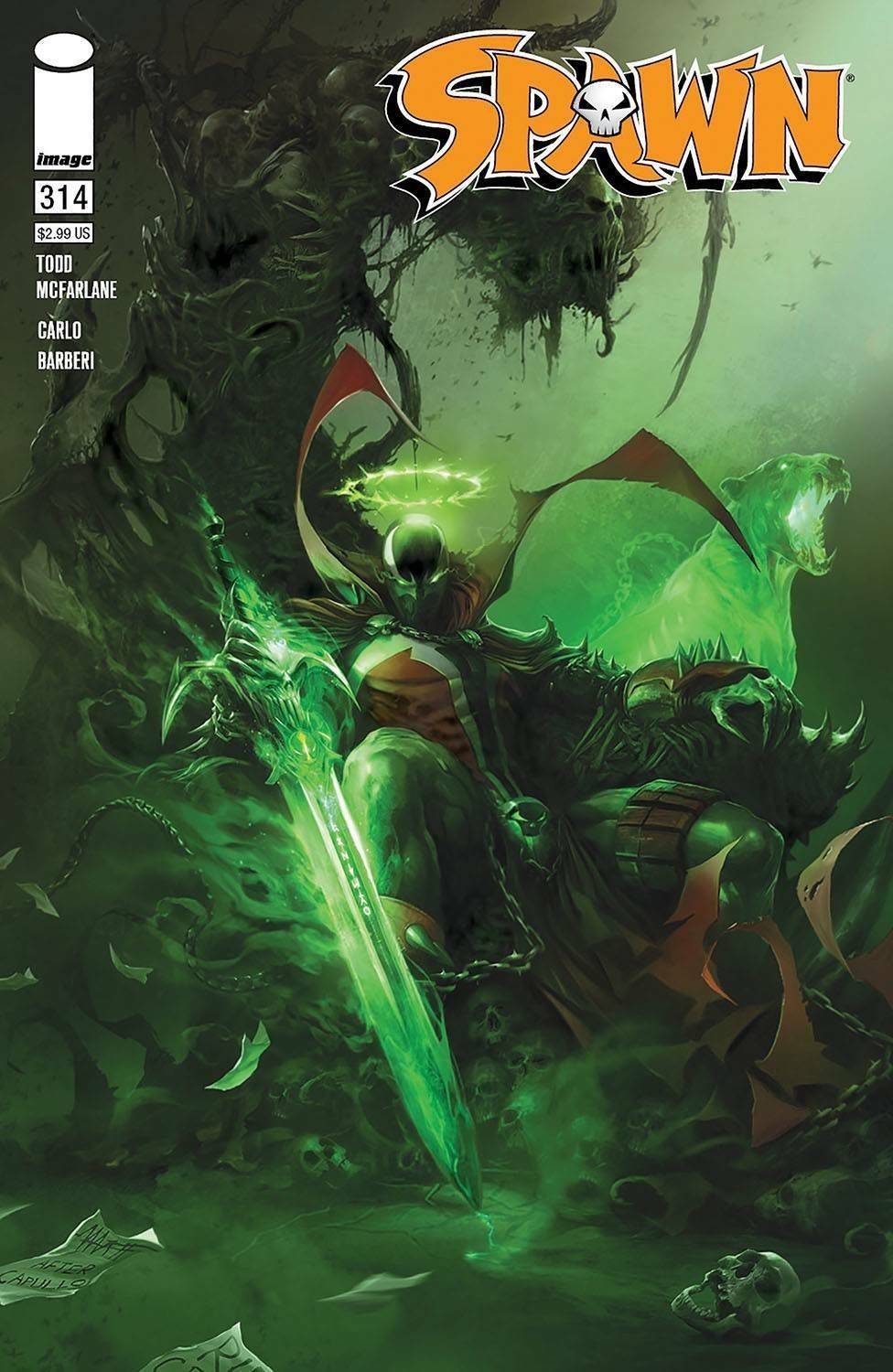 Spawn 314 Cover A B C D 1:5 1:50 Variant B&W Mattina McFarlane Options