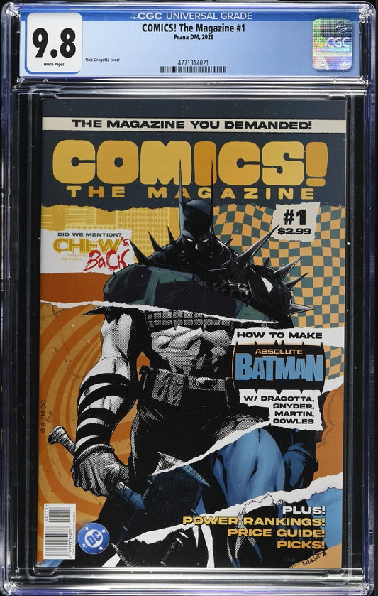Comics The Magazine #1 CGC 9.8 Absolute Batman Cover Prana Publishers