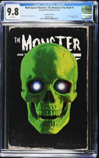 Mark Spears The Monster & The Wolf #1 CGC 9.8 A90 Blind Bag GITD Skull Variant