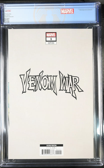 Venom War #1 CGC 9.8 1:25 2nd Print Clayton Crain VIRGIN Variant Custom Label