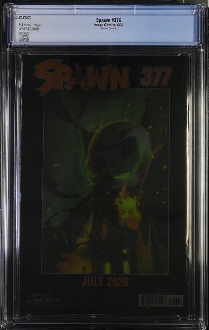 Spawn #376 CGC 9.8 1:50 Bianchi VIRGIN FOIL Cover C Variant Image 2026