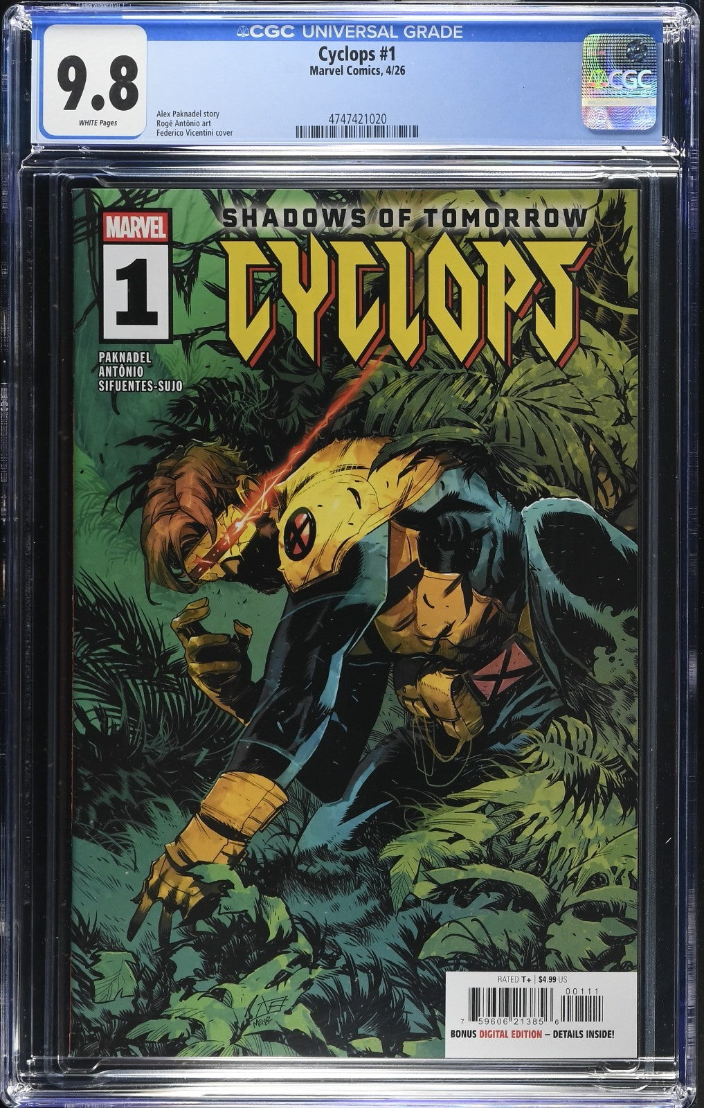 Cyclops #1 CGC 9.8 Cover A Federico Vicentini Marvel Comics 2026