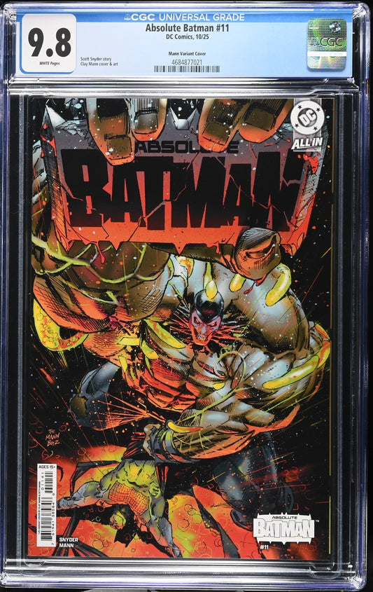 Absolute Batman #11 CGC 9.8 1:25 Clay Mann Incentive Variant DC Comics 2025