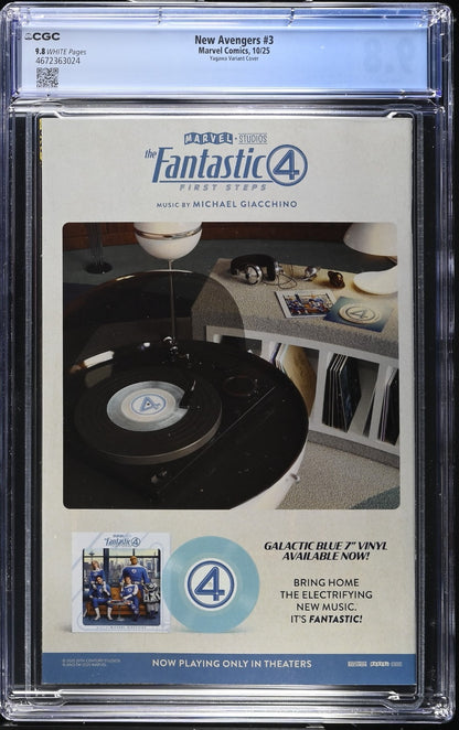 New Avengers #3 CGC 9.8 1:25 Rickie Yagawa Variant Marvel Comics 2025