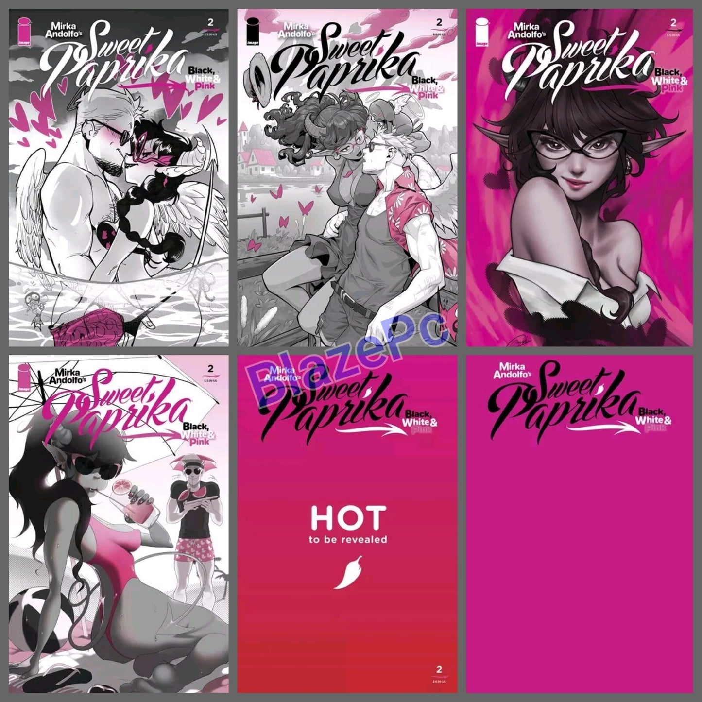 Sweet Paprika Black White & Pink #2 Cover A B C D E F Variant Set Options 2024
