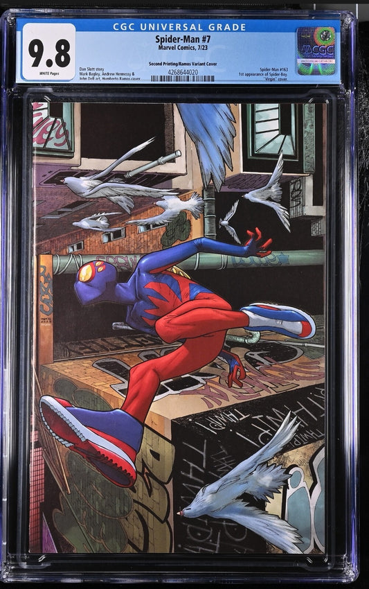 Spider-Man #7 CGC 9.8 1:25 2nd Print Ramos Virgin Variant 1st Appearance 2023