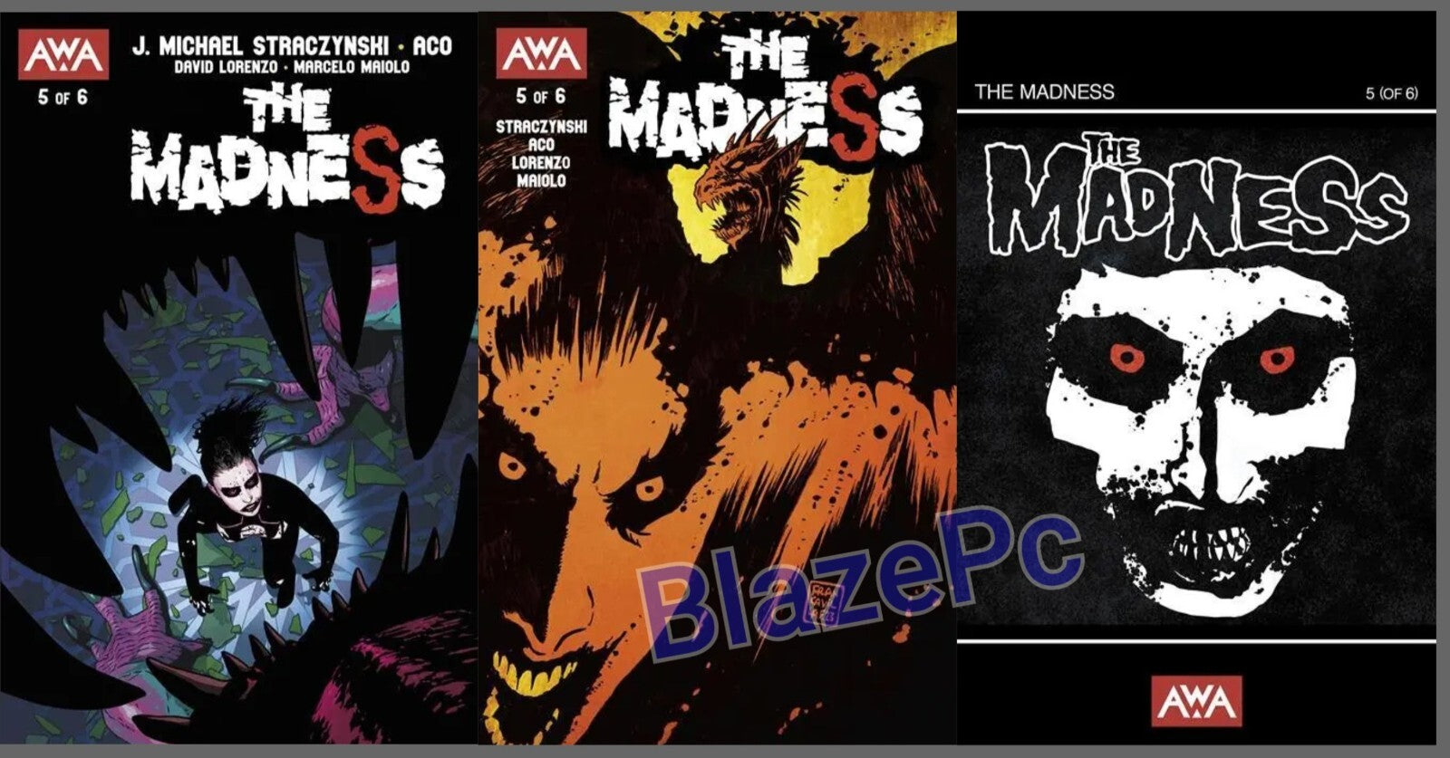 The Madness #5 Cover A B C Variant Set Options AWA Comics NM