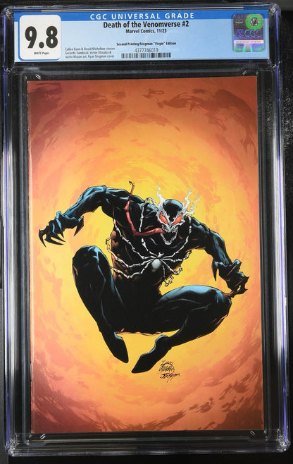 Death of Venomverse #2 CGC 9.8 1:25 2nd Print Stegman VIRGIN Variant Kid Venom