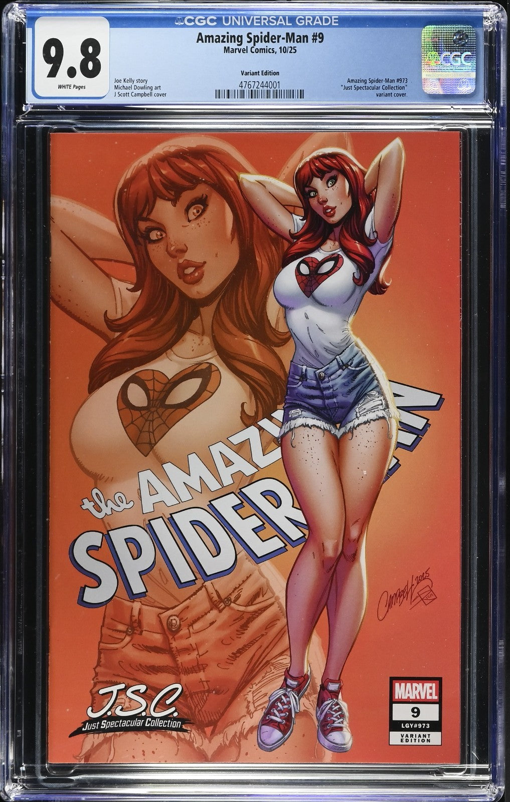Amazing Spider-Man #9 CGC 9.8 Campbell Just Spectacular Variant Marvel 2025