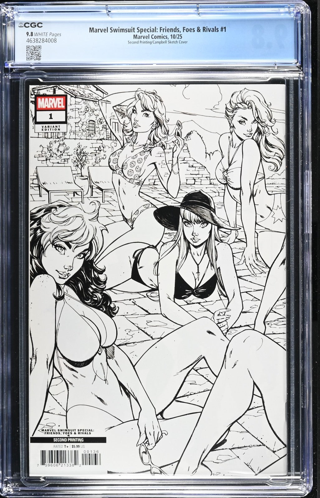 Marvel Swimsuit Friends Foes Rivals #1 CGC 9.8 1:25 2nd Print Campbell VIRGIN