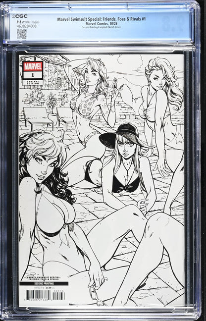 Marvel Swimsuit Friends Foes Rivals #1 CGC 9.8 1:25 2nd Print Campbell VIRGIN