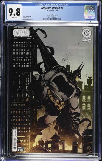 Absolute Batman #2 CGC 9.8 1:50 Sanford Greene Cover E Variant Snyder DC Comics