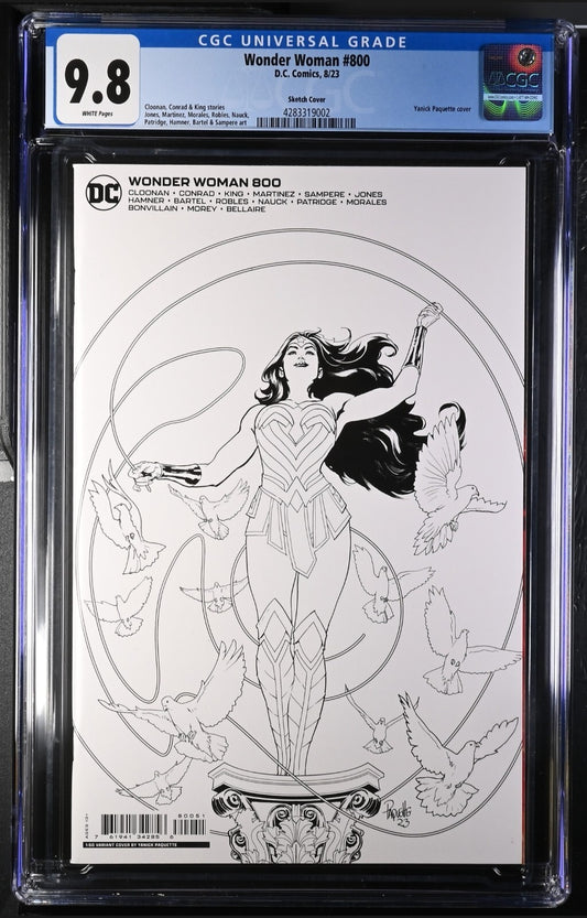 Wonder Woman #800 CGC 9.8 1:50 Paquette Sketch Variant DC 1st App Trinity 2023