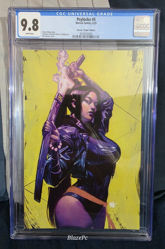 Psylocke #5 CGC 9.8 1:50 Ben Harvey VIRGIN Variant Marvel Comics 2025