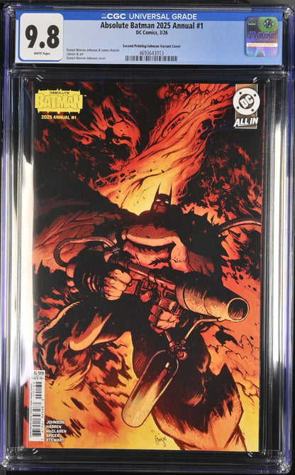 Absolute Batman Annual #1 CGC 9.8 2nd Print Cover B Johnson Variant DC 2026