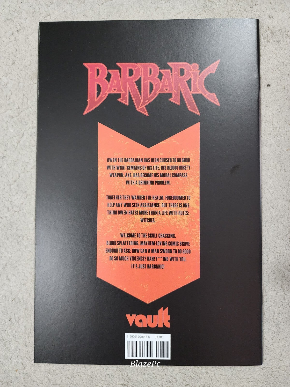 Barbaric #1 1st Print Cover A Moreci Gooden Vault Comics 2021 Lots of Pics NM