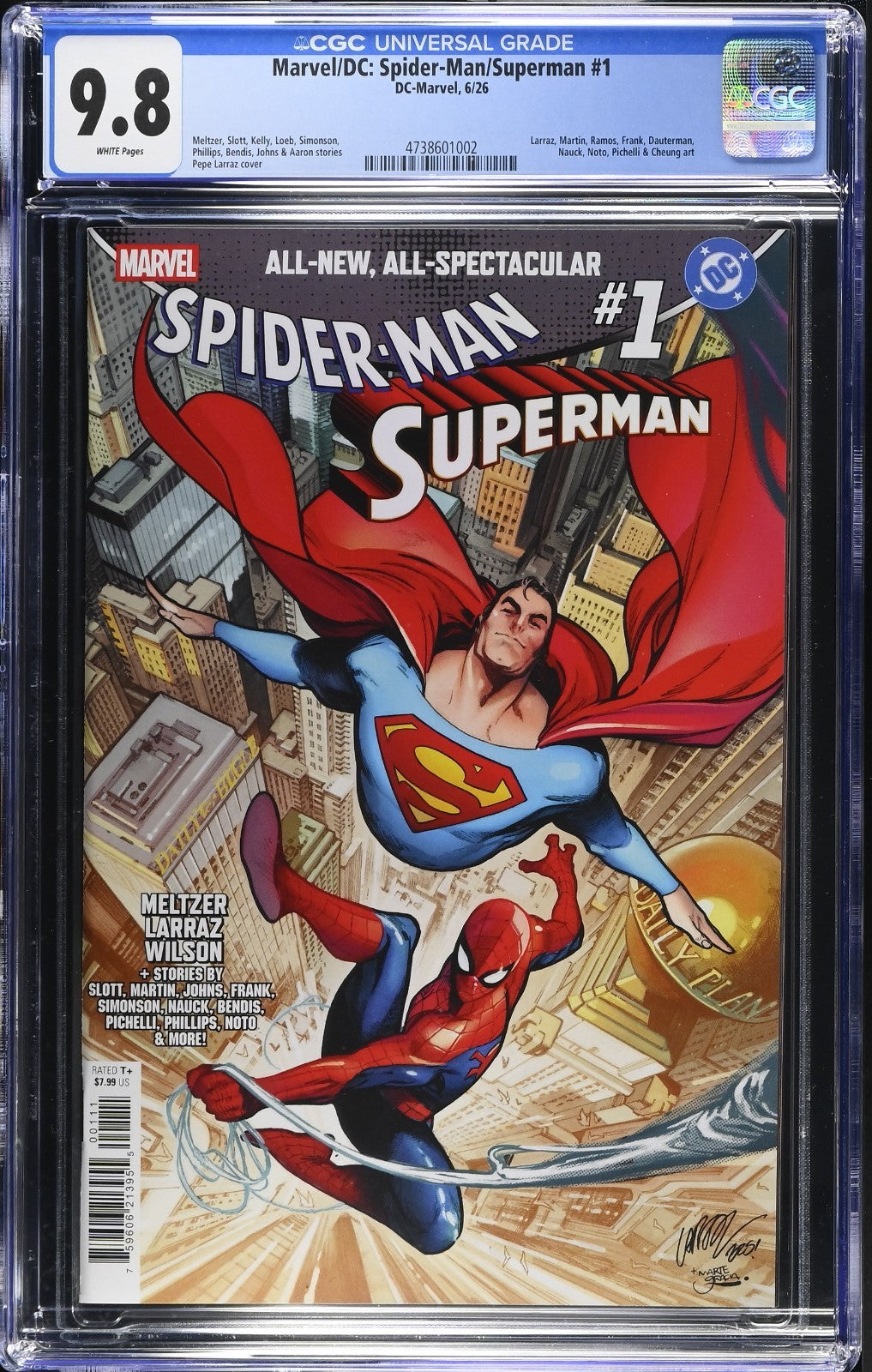 Marvel DC Spider-Man Superman #1 CGC 9.8 Pepe Larraz Cover A 1st Print 2026