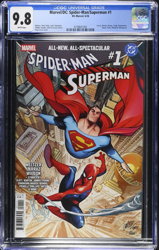 Marvel DC Spider-Man Superman #1 CGC 9.8 Pepe Larraz Cover A 1st Print 2026