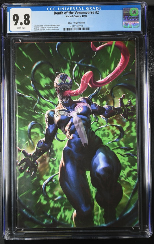 Death of Venomverse #2 CGC 9.8 1:100 Derrick Chew VIRGIN Variant 1st Kid Venom