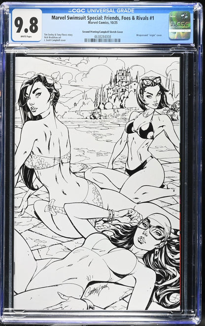 Marvel Swimsuit Friends Foes Rivals #1 CGC 9.8 1:25 2nd Print Campbell VIRGIN