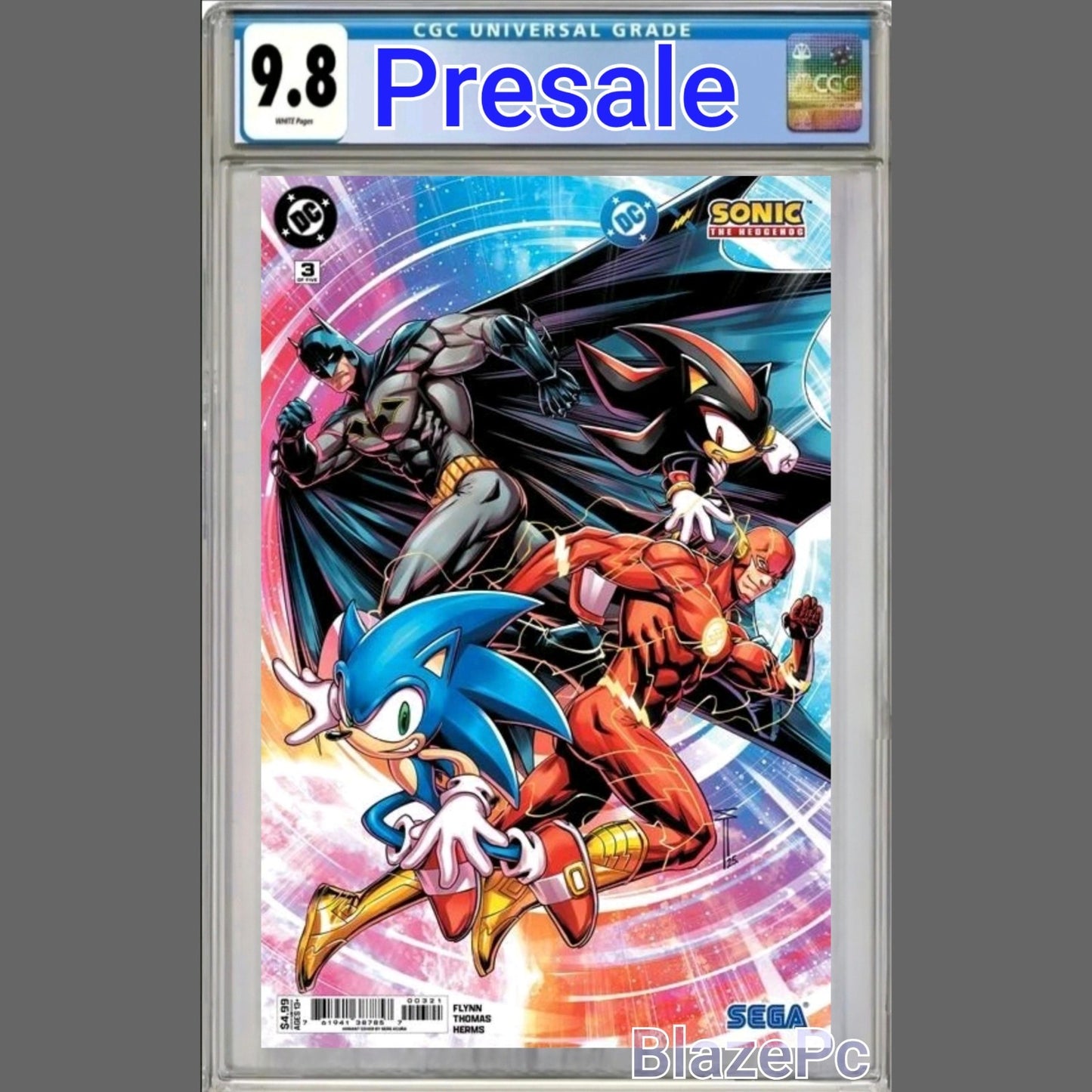 DC X Sonic The Hedgehog #3 CGC 9.8 Serg Acuna Cover B Variant 2025 PRESALE