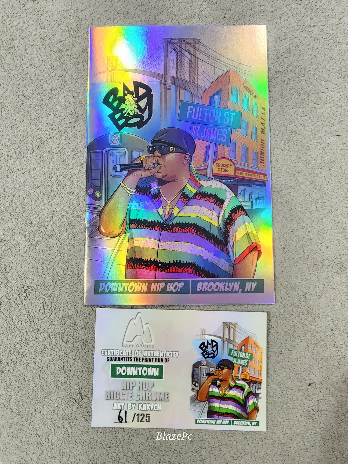 Downtown Hip Hop Biggie Smalls Notorious Chrome Foil Karych Comic Art Book
