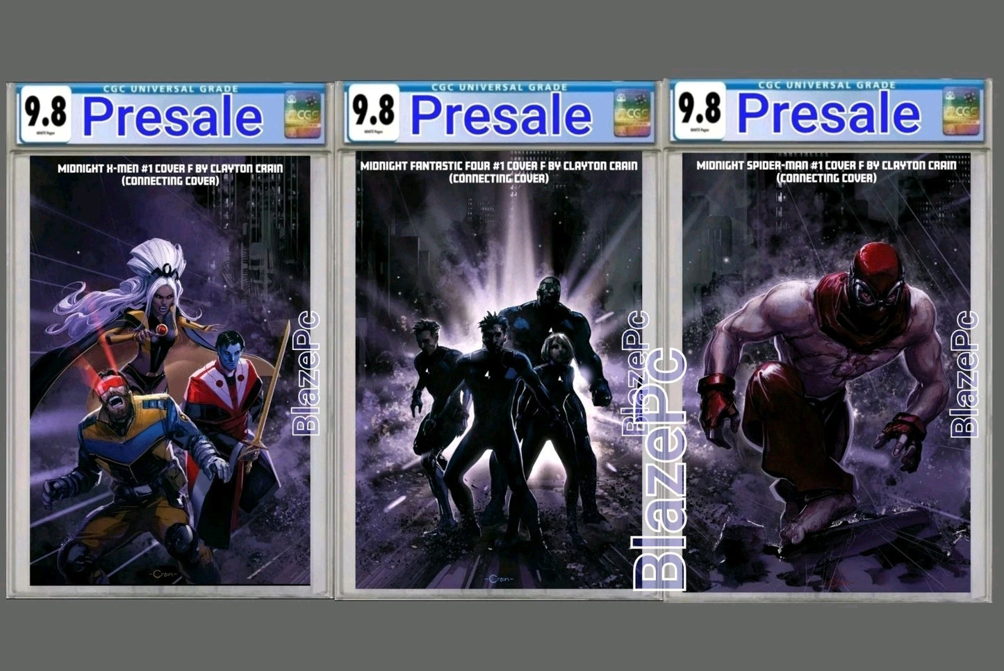 Midnight Spider-Man X-Men Four #1 CGC 9.8 Crain Connecting Variant SET PRESALE