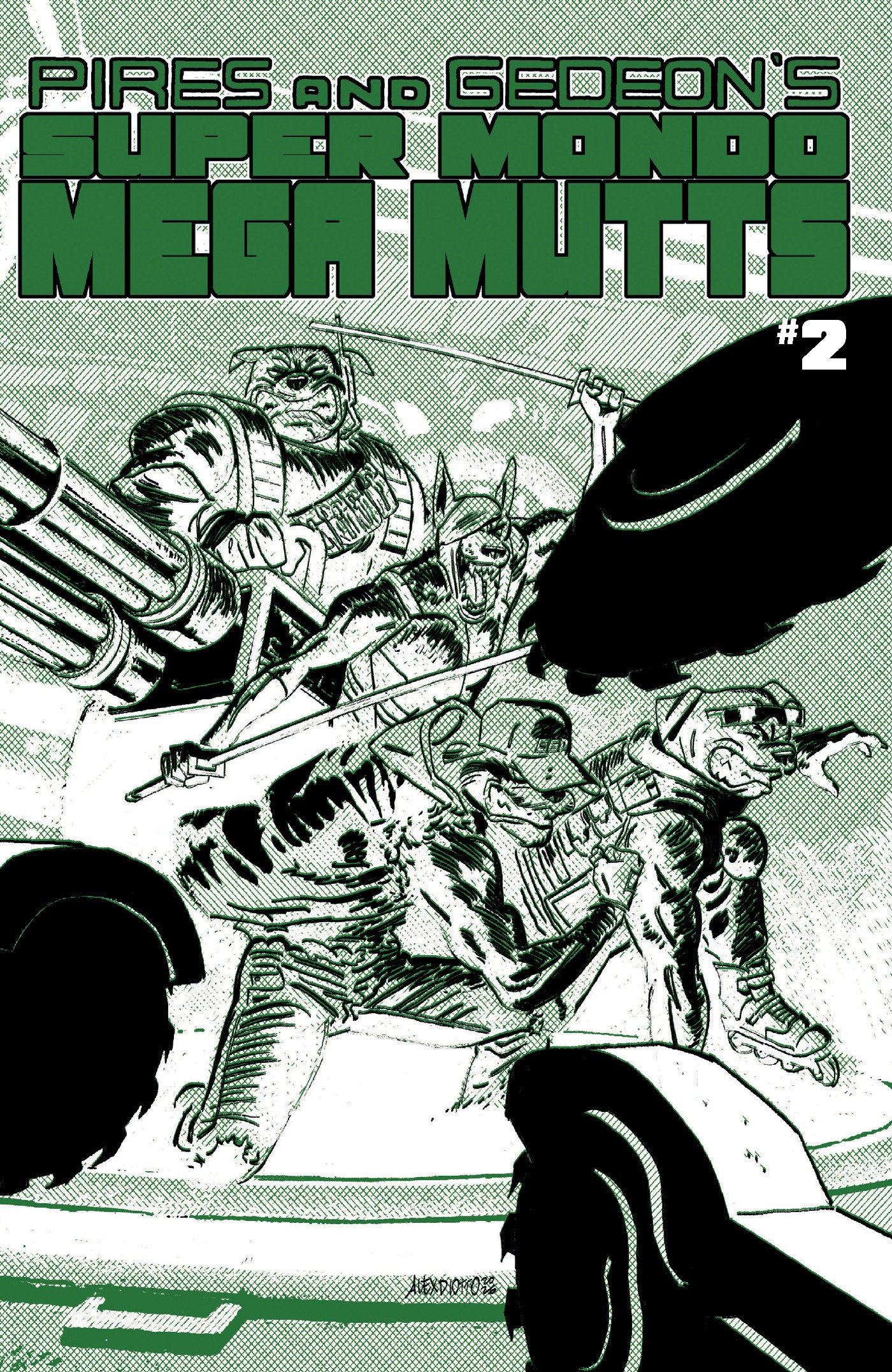 SUPER MONDO MEGA MUTTS #2 CVR B ALEX DIOTTO HOMAGE VAR