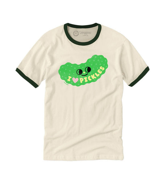 Suzy Ultman: I Heart Pickles Unisex Ringer T-Shirt XXX-Large