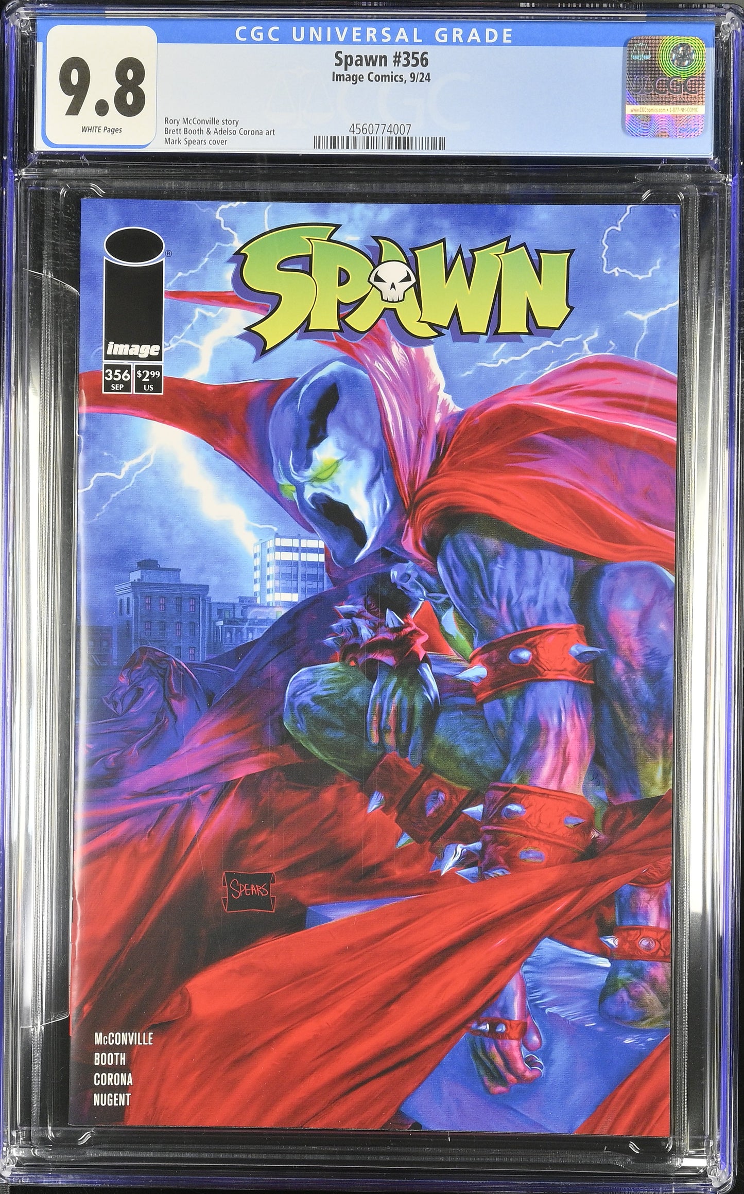 Spawn #356 CGC 9.8 Mark Spears Cover A Variant 1st Print Image Comics 2024