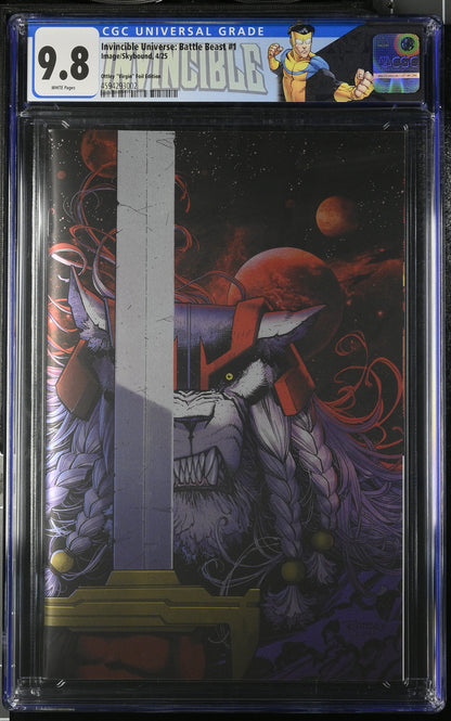 Invincible Universe Battle Beast #1 CGC 9.8 1:1000 Ottley Virgin Foil with Label