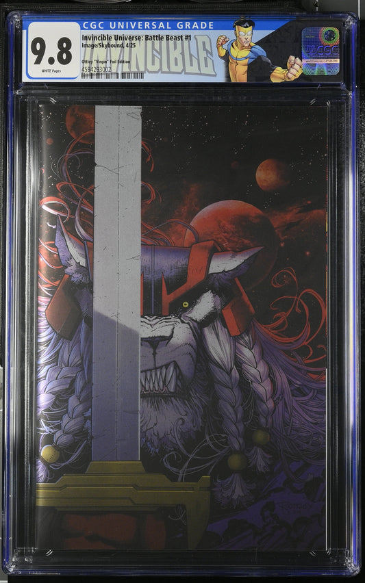 Invincible Universe Battle Beast #1 CGC 9.8 1:1000 Ottley Virgin Foil with Label